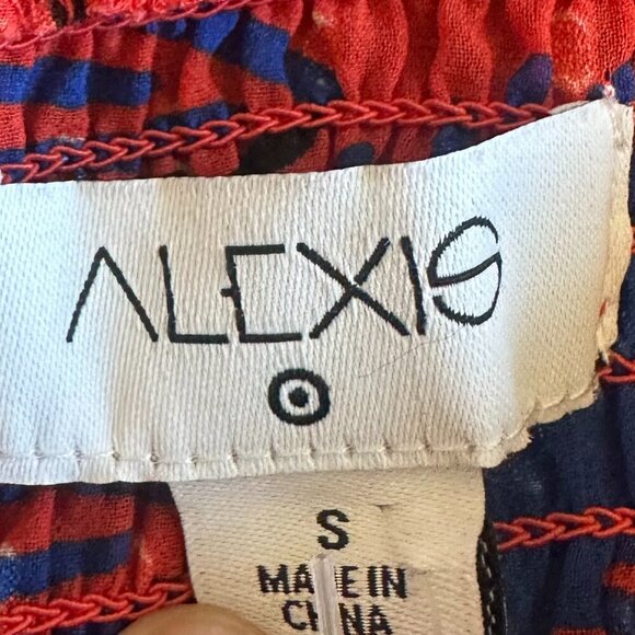 Alexis For Target Flowy Hem Leaf Print Dress Tie Shoulders Smocked Top Small - Picture 11 of 12